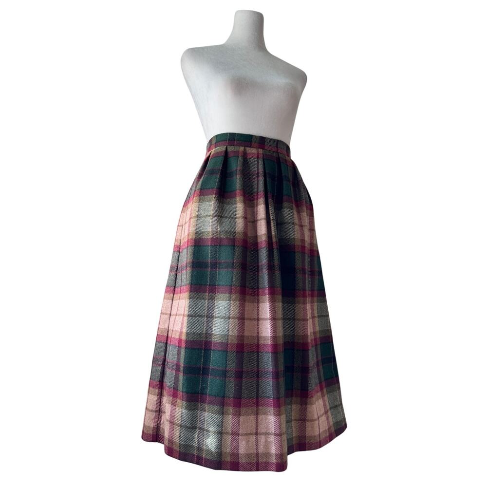 Vintage ‘90s Catalina Multicolored Plaid A-Line Midi Skirt
